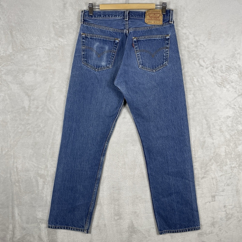 Vtg Levis 501xx Jeans Mens 34x33 (fit 31x29) Made in USA 501-0000 Dark Wash 90s